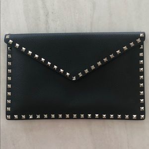 Valentino Rockstud Large Envelope Clutch Bag